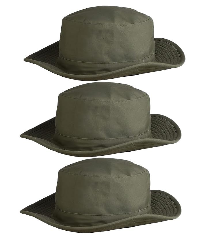 PrimeBox Cotton Classic Packable Beach Outdoor Fishing Bucket Sun Hat for Men Women Adult Boys Teen Round Big Wide Brim Floppy Summer Sun Protection (Olive Green 3pcs Combo) - Image 5