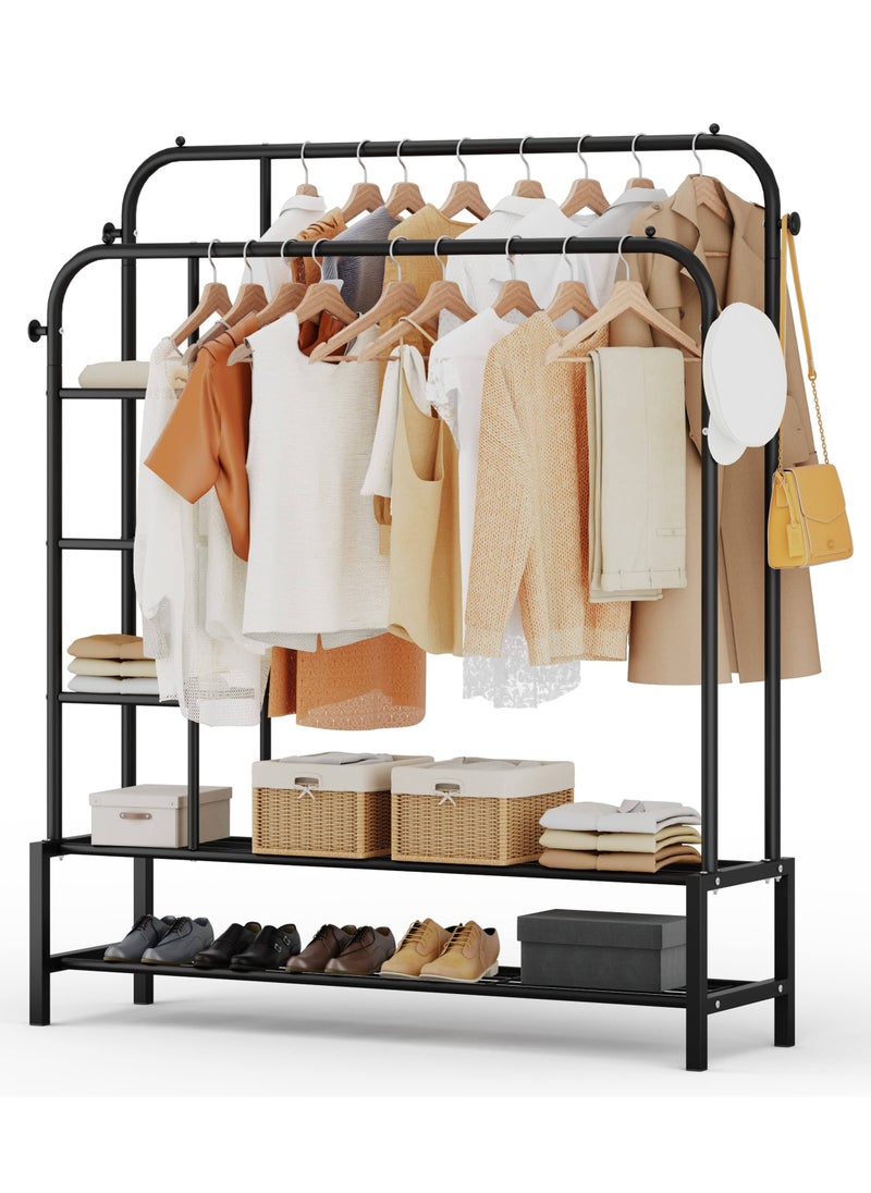 DubaiGallery Heavy Duty Double Clothes Rail Rack Hanging Garment Display Stand Open Wardrobe  - Image 1