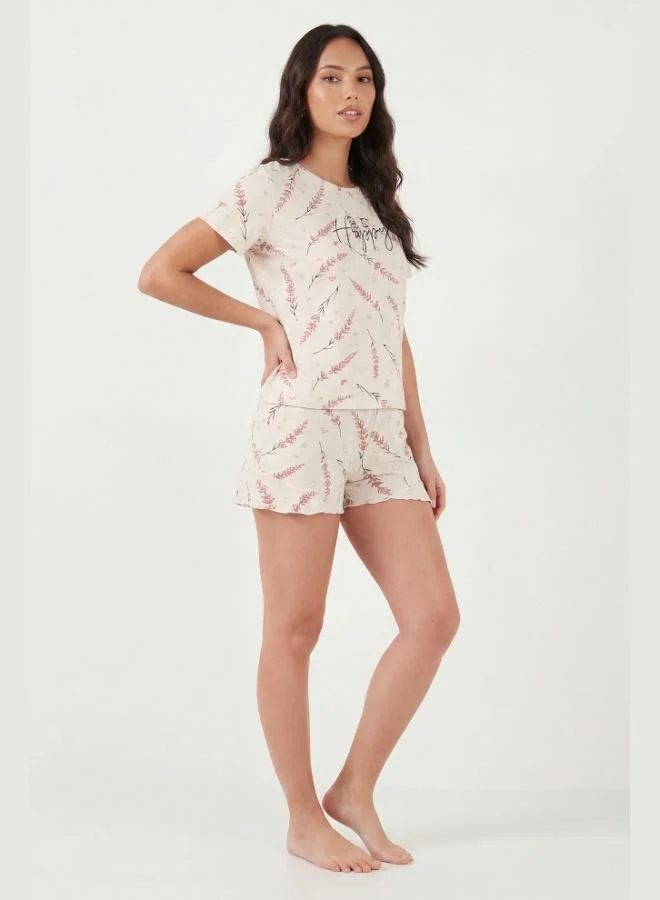 Lela  Lela Patterned Bamboo Blend Regular Fit Shorts Pajama Set Women's PAJAMA SET 6097715 for Women | Best Price UAE