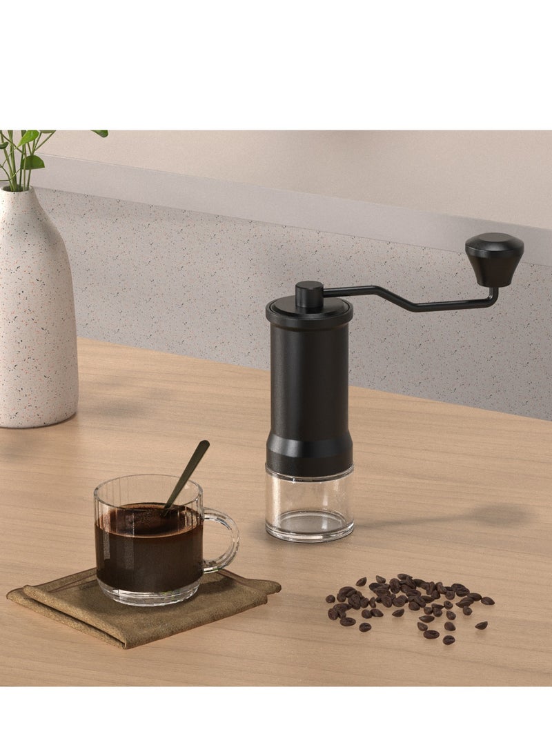 LePRESSO Conical Burr Grinder with Glass Container / High Precision Grinding / 35g / Perfect Grip / Compact and Lightweight / Durable Grinder - Black  - Image 4