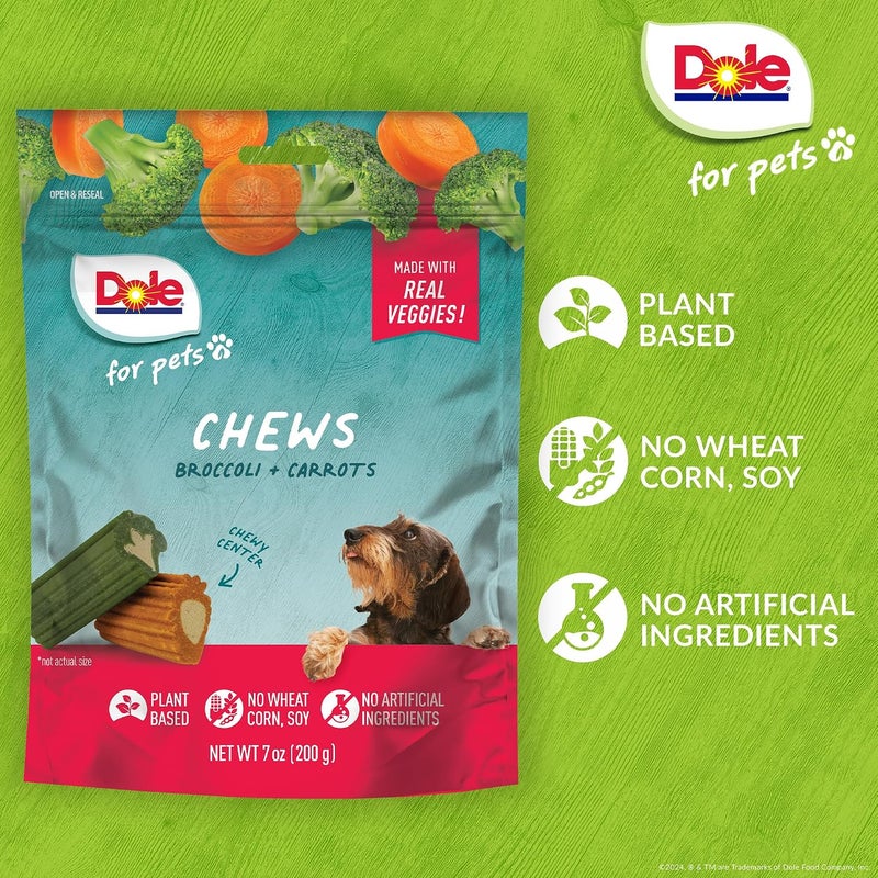Dole for Pets Freshly Fetched Dog Chews, Assorted Broccoli & Carrot Flavor Dog Treats, 7oz | Flavored with Real Veggies, No Wheat, Corn, Soy, Artificial Flavors, Colors, or Preservatives - Image 4