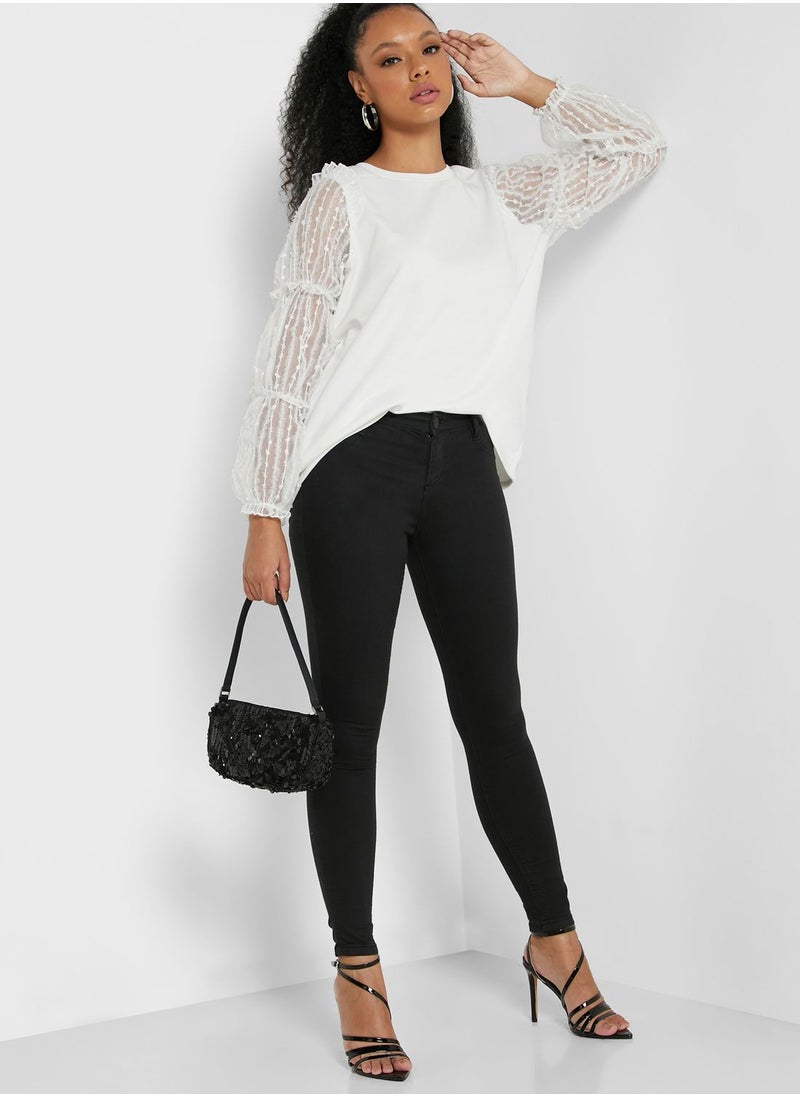 RIVER ISLAND - Puff Sleeve Sweatshirt - Image 1