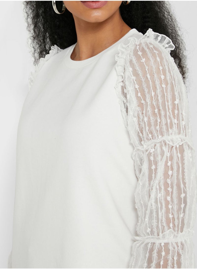 RIVER ISLAND - Puff Sleeve Sweatshirt - Image 1