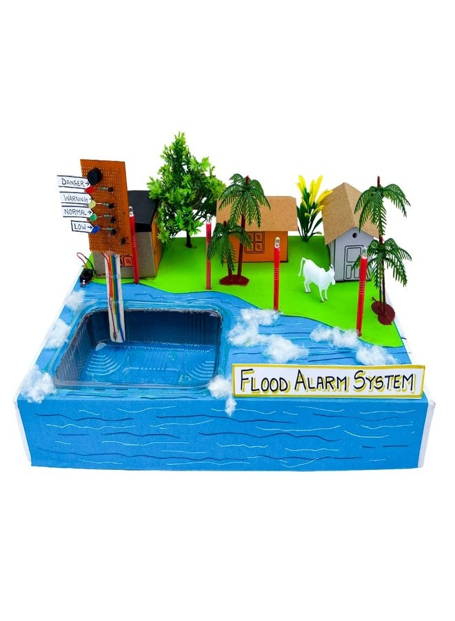 Komodo Craft Flood Alarm Project Kit for School Exhibition | DIY Flood Warning System Model | Flood Water Level Indicator with Buzzer | Science Project Working 3D Model - Image 1