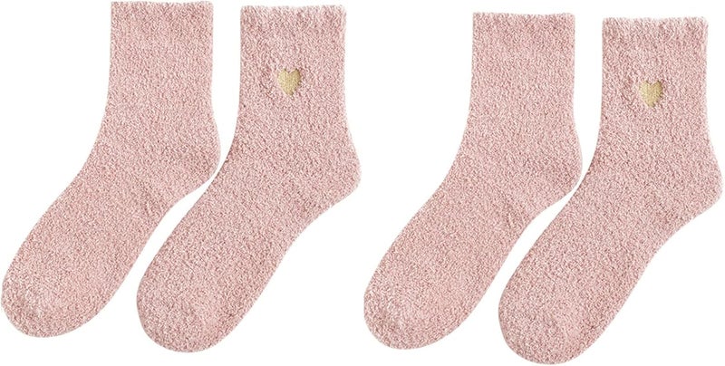 klarako 2 Pairs Women's Winter Warm Fuzzy Socks Slipper Sock Women's Soft Fuzzy Non Slip Sleeping Socks Fuzzy Socks - Image 1