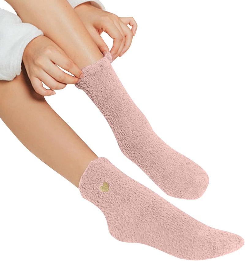 klarako 2 Pairs Women's Winter Warm Fuzzy Socks Slipper Sock Women's Soft Fuzzy Non Slip Sleeping Socks Fuzzy Socks - Image 2