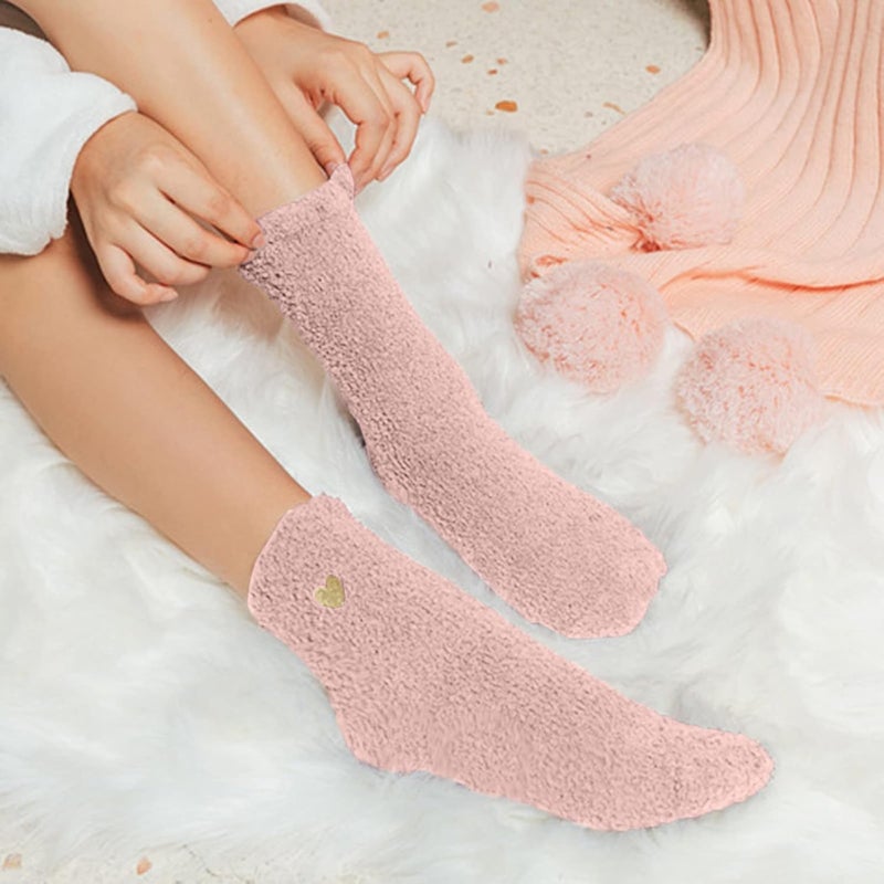 klarako 2 Pairs Women's Winter Warm Fuzzy Socks Slipper Sock Women's Soft Fuzzy Non Slip Sleeping Socks Fuzzy Socks - Image 4
