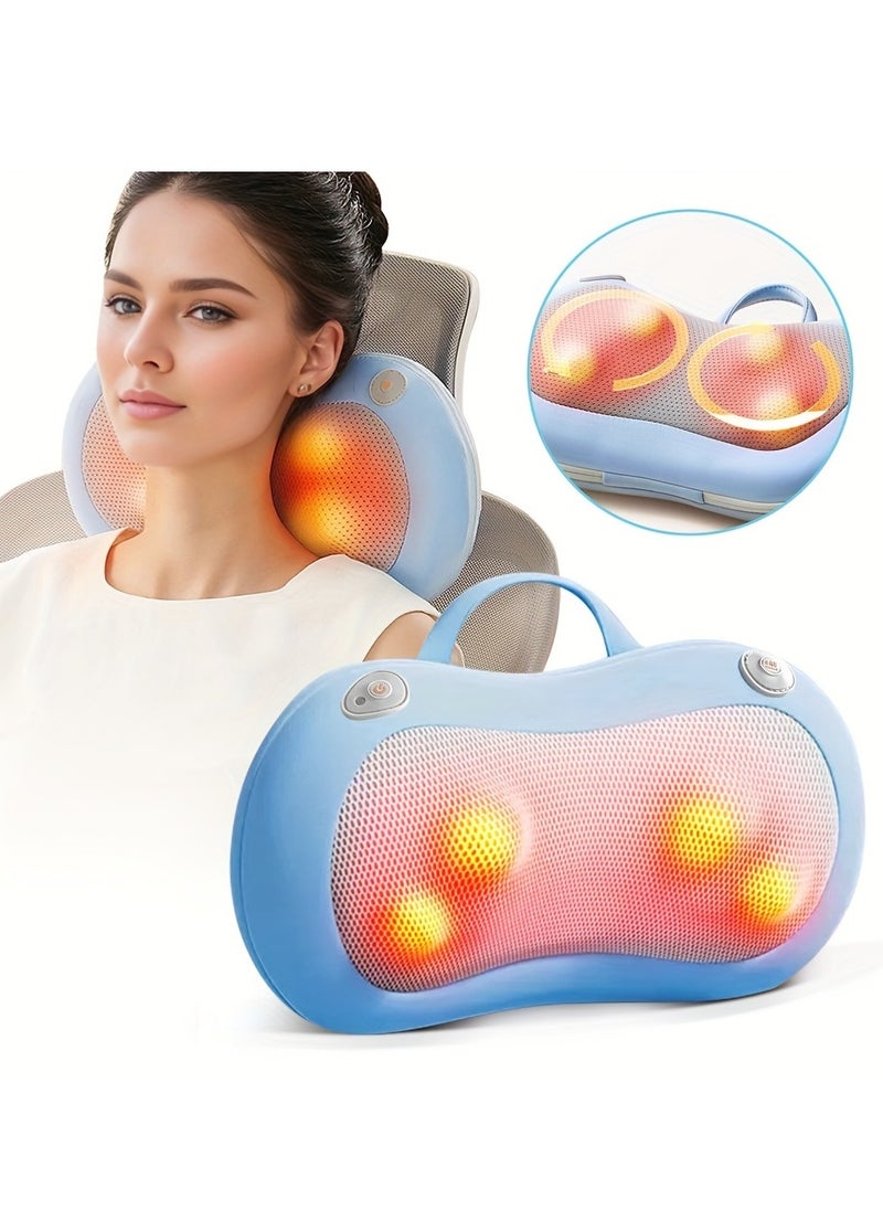 Hihonor - 1pc Shiatsu Back And Neck Massager With Heat, Deep Tissue Kneading, Electric Massage Pillow For Back, Shoulders, Legs, Foot, Body Muscle Relax, Use At Home, Car, Office - Image 1