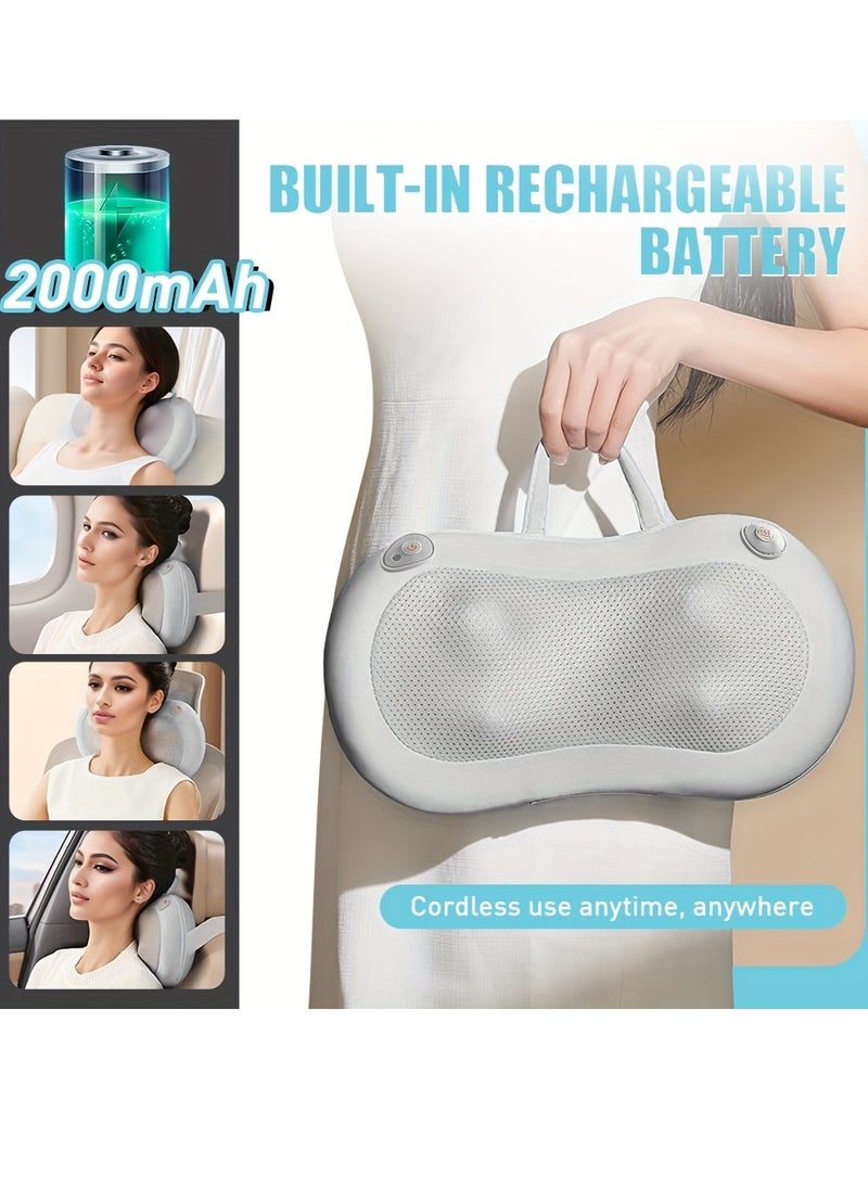 Hihonor - 1pc Shiatsu Back And Neck Massager With Heat, Deep Tissue Kneading, Electric Massage Pillow For Back, Shoulders, Legs, Foot, Body Muscle Relax, Use At Home, Car, Office - Image 1