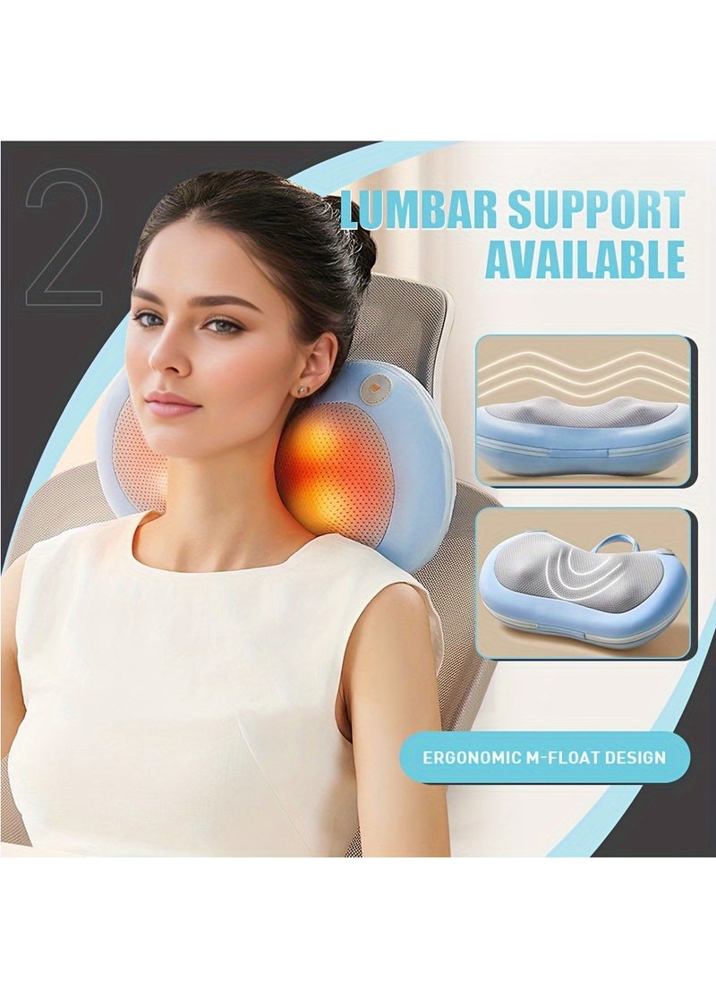 Hihonor - 1pc Shiatsu Back And Neck Massager With Heat, Deep Tissue Kneading, Electric Massage Pillow For Back, Shoulders, Legs, Foot, Body Muscle Relax, Use At Home, Car, Office - Image 1