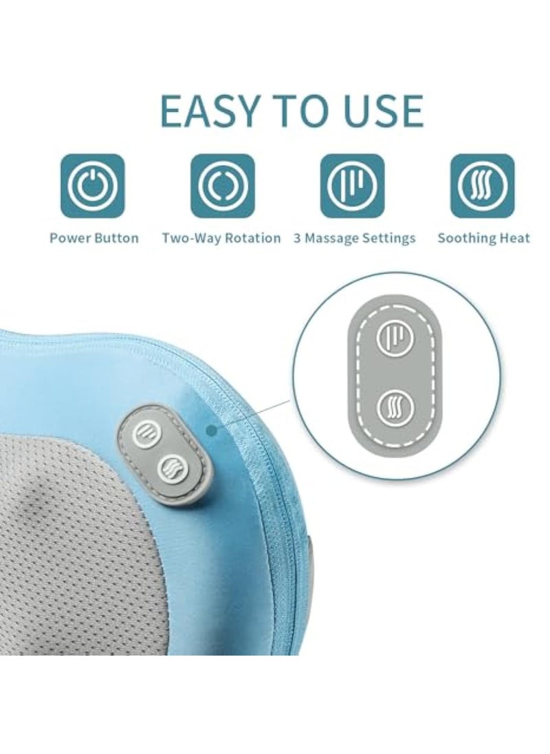 Hihonor - 1pc Shiatsu Back And Neck Massager With Heat, Deep Tissue Kneading, Electric Massage Pillow For Back, Shoulders, Legs, Foot, Body Muscle Relax, Use At Home, Car, Office - Image 1