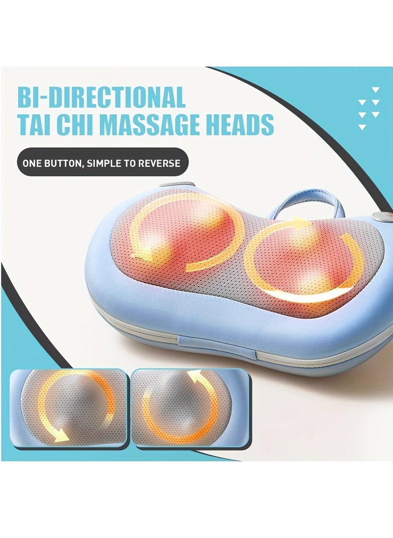 Hihonor - 1pc Shiatsu Back And Neck Massager With Heat, Deep Tissue Kneading, Electric Massage Pillow For Back, Shoulders, Legs, Foot, Body Muscle Relax, Use At Home, Car, Office - Image 1