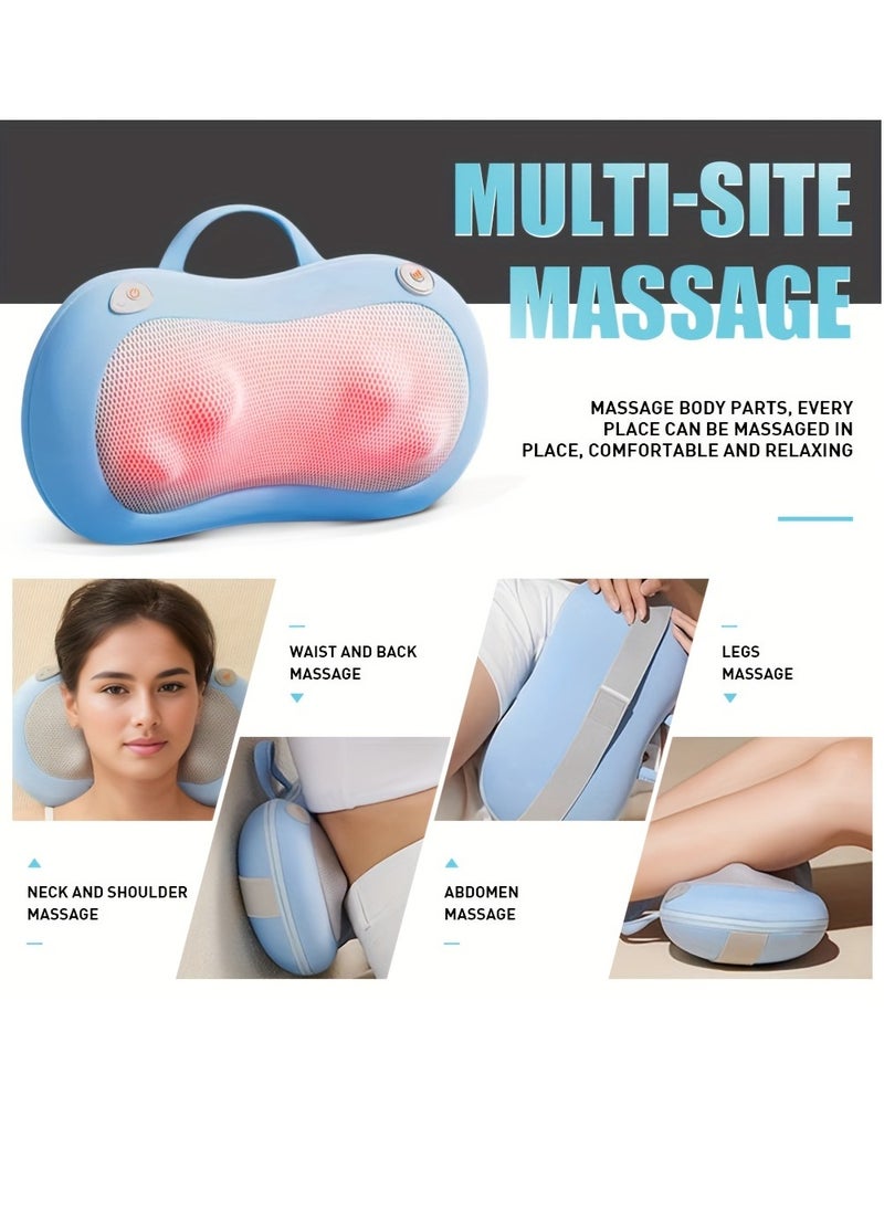 Hihonor - 1pc Shiatsu Back And Neck Massager With Heat, Deep Tissue Kneading, Electric Massage Pillow For Back, Shoulders, Legs, Foot, Body Muscle Relax, Use At Home, Car, Office - Image 1