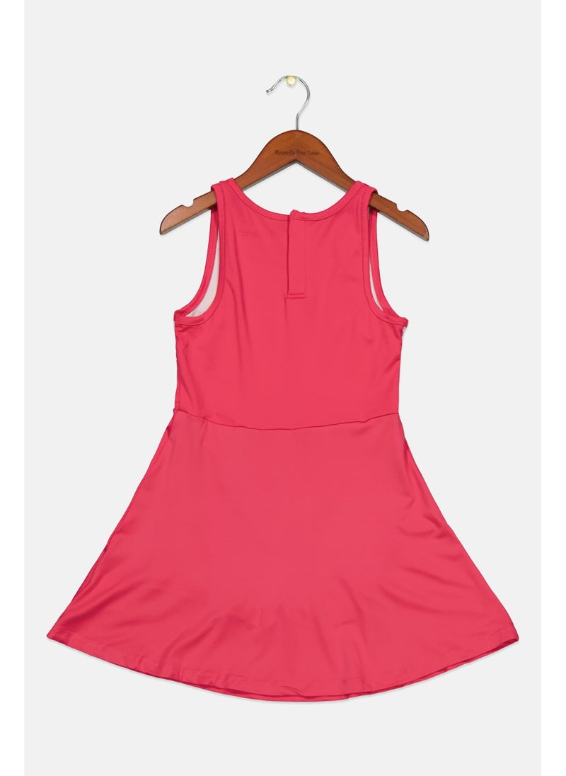 STEVE MADDEN Kids Girl Brand Logo Mini Sports Dress, Pink - Image 3