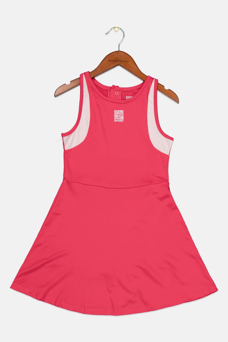 STEVE MADDEN Kids Girl Brand Logo Mini Sports Dress, Pink - Image 1