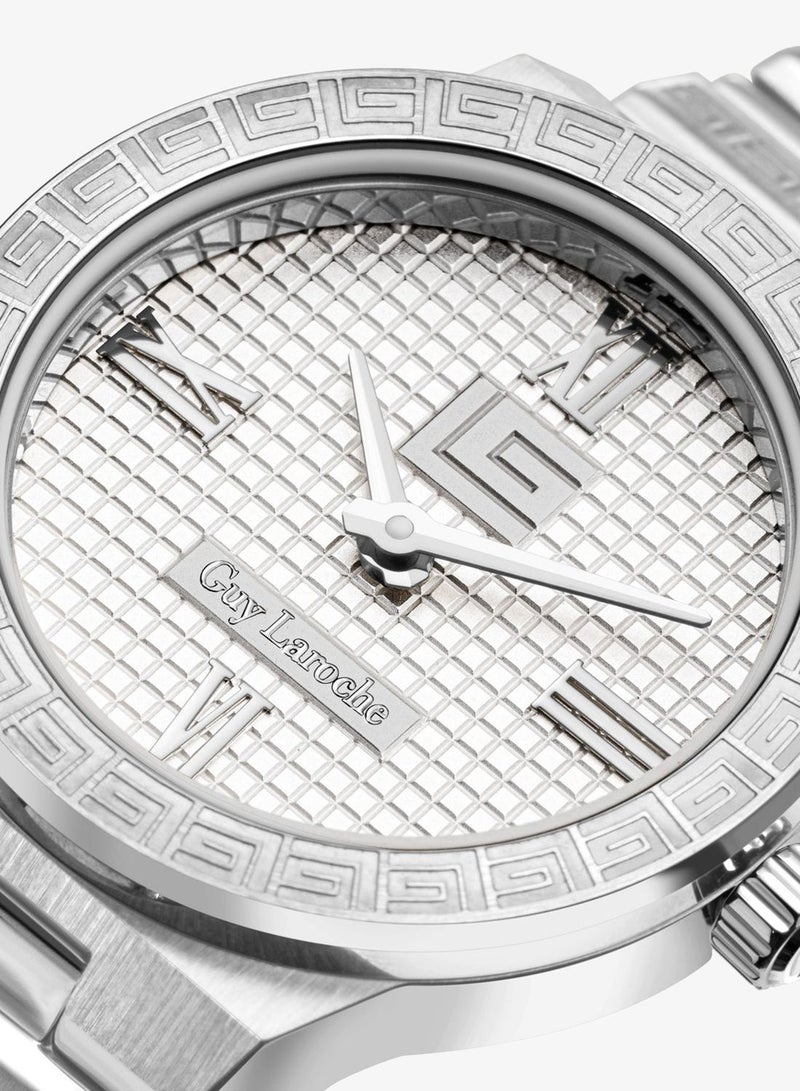 Guy Laroche Sacha Watch for Women with Silver Stainless Steel Bracelet 25 mm 5 Atm - Image 4