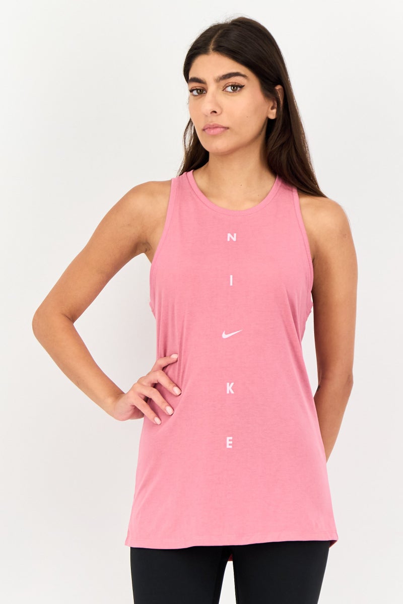 Nike Women Sportswear Fit Sleeveless Training Tank Top, Pink - Image 1