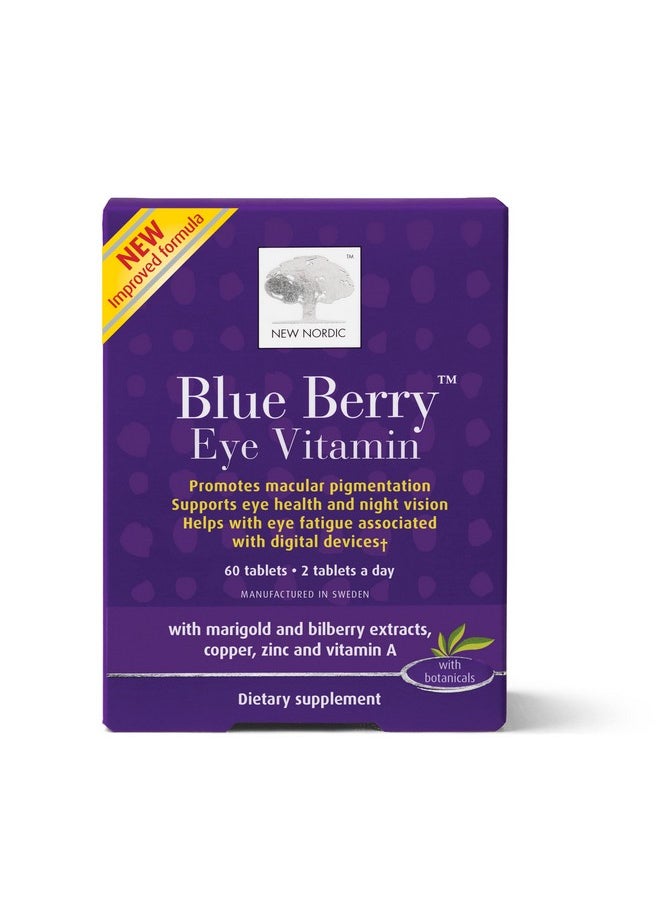 New Nordic Blue Berry Eye Vitamin ; Eye & Vision Support Supplement ; Lutein & Bilberry ; Swedish Made ; 60 Count (Pack Of 1)  - Image 2