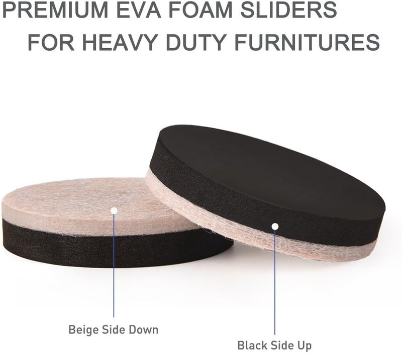 WEHOTECTION 24 Pieces Furniture Sliders 2 Inch Round Felt Furniture Slider Reusable Heavy Duty Furniture Moving Pads for Hardwood Floors and Other Hard Surfaces - Image 2