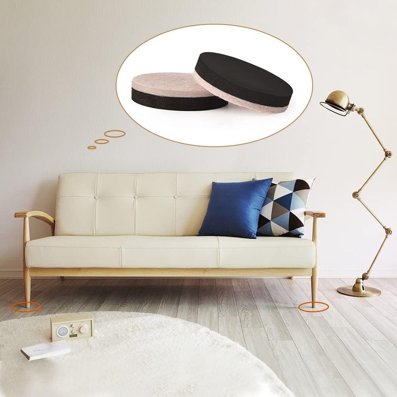 WEHOTECTION 24 Pieces Furniture Sliders 2 Inch Round Felt Furniture Slider Reusable Heavy Duty Furniture Moving Pads for Hardwood Floors and Other Hard Surfaces - Image 5
