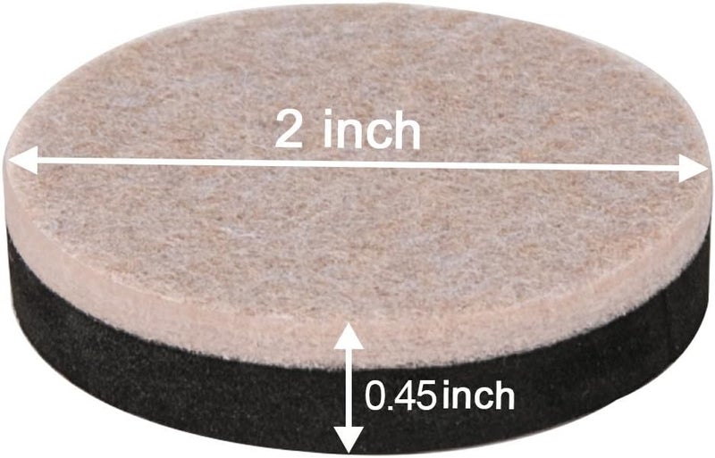 WEHOTECTION 24 Pieces Furniture Sliders 2 Inch Round Felt Furniture Slider Reusable Heavy Duty Furniture Moving Pads for Hardwood Floors and Other Hard Surfaces - Image 3