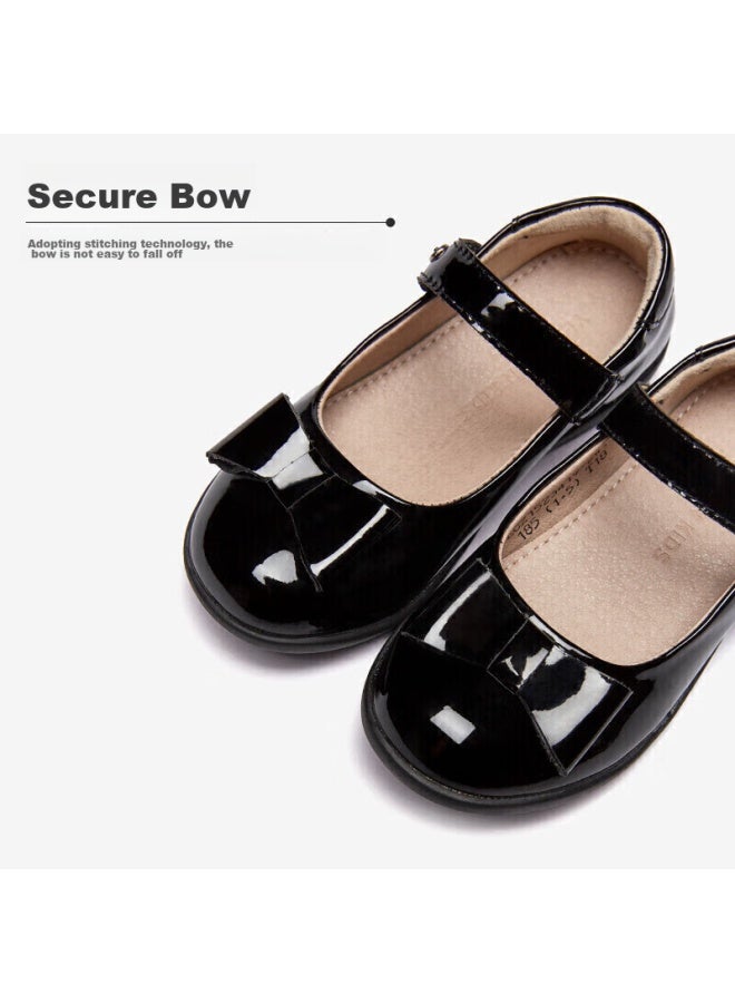 YEARCON Yierkang Girls' Leather Shoes, Summer Children's Leather Shoes, Princess Shoes, Glossy Black Leather Shoes, Non-slip Small Leather Shoes, Performance Shoes, Black, Size 38 - Image 2