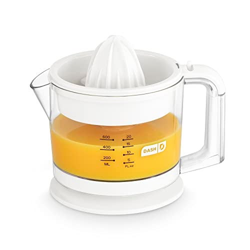 Dash Citrus Juicer Extractor Compact Juicer for Healthy Juice Oranges Lemons Limes Grapefruit  other Citrus Fruit with Easy Pour Spout  20 oz Pitcher  White