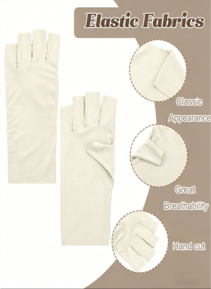 4 Pairs Sun Protection UV Gloves for Women, Fingerless Hand UV Protection Glove for Gel Manicures Summer Driving Biking - Image 3
