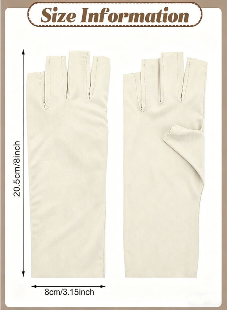 4 Pairs Sun Protection UV Gloves for Women, Fingerless Hand UV Protection Glove for Gel Manicures Summer Driving Biking - Image 2