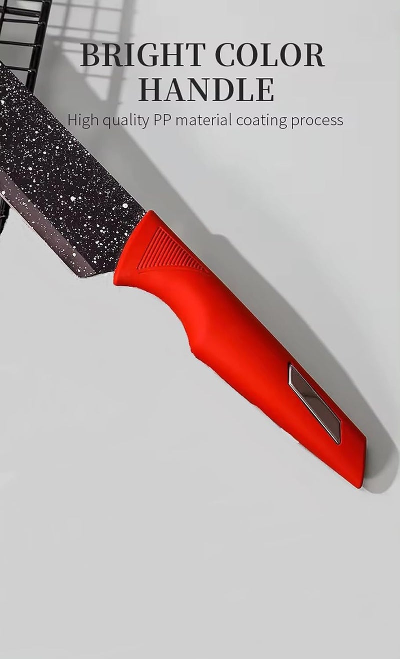 Nathgra Kitchen Knife High Carbon Stainless Steel Chef Knife Professional Black Marble Blade for Vegetable Chopping Cutting Slicing EasyGrip Handle RustProof Cleaver Chopper Knives - Image 4