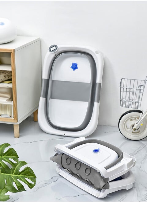 Portable Large Newborn Baby Bathtub Household Folding Baby Bathtub Children's Baby Bathtub Non-Slip Support Leg for Newborn