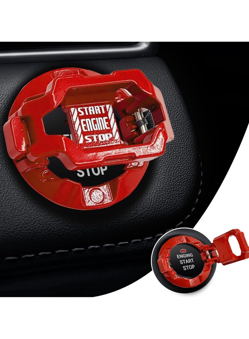 Push Start Button Cover, Engine Start Stop Button Cover, Touch Button Protector Cover, Child Proof Safety for Computer PC Desktop, Car or Motorcycle Interior Decor (Mechanic-Red) - Image 1