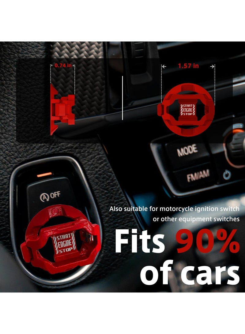 Push Start Button Cover, Engine Start Stop Button Cover, Touch Button Protector Cover, Child Proof Safety for Computer PC Desktop, Car or Motorcycle Interior Decor (Mechanic-Red) - Image 3