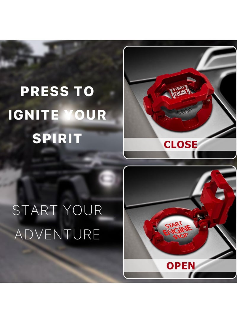 Push Start Button Cover, Engine Start Stop Button Cover, Touch Button Protector Cover, Child Proof Safety for Computer PC Desktop, Car or Motorcycle Interior Decor (Mechanic-Red) - Image 4