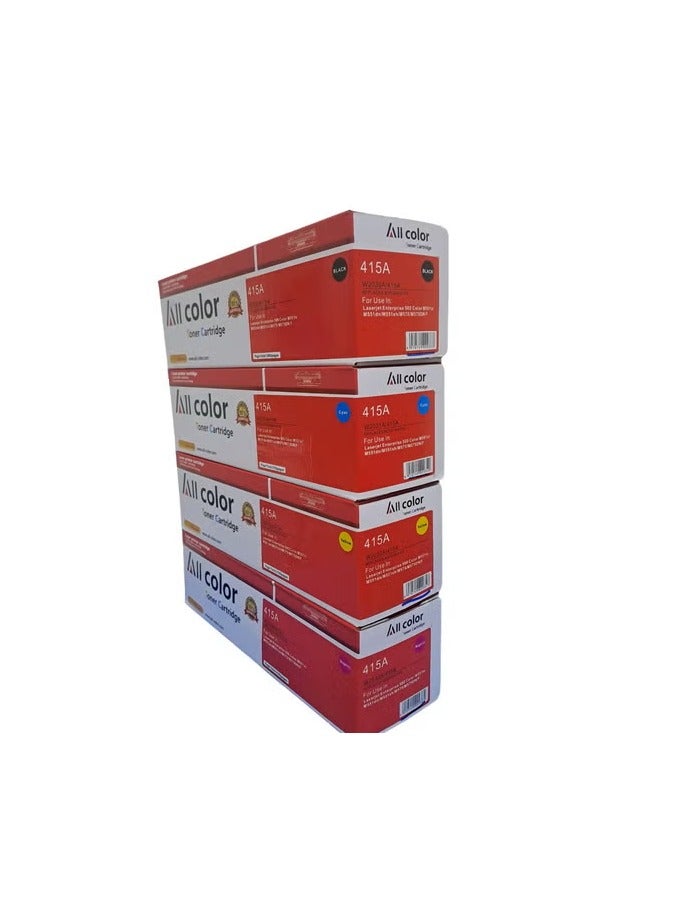 اول كلور خرطوشة حبر متوافقة 414A 415A 416A لطابعات HP Laserjet Pro M454 M454dw/nw MFP M479 M479dw M479fdw الملونة (مع شريحة) - Image 2