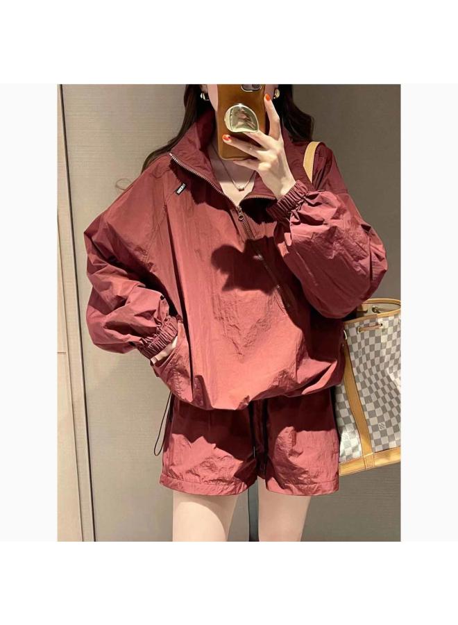 VUELO Summer New Style Chic Niche All-match Thin Sunscreen Suit Loose Casual Rushwork Casual Sports Two-piece Set  - Image 3