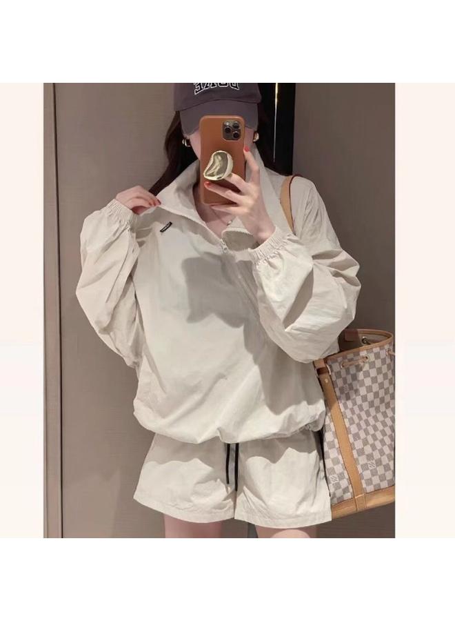 VUELO Summer New Style Chic Niche All-match Thin Sunscreen Suit Loose Casual Rushwork Casual Sports Two-piece Set  - Image 1