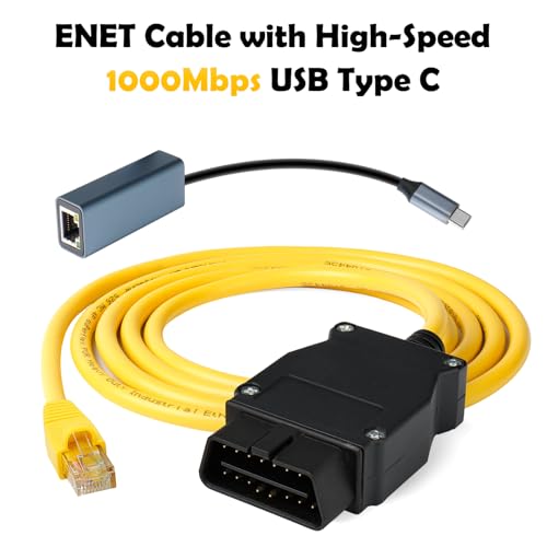 TTXSPP ENET OBD2 Cable + USB Type C for BMW F & G Series, OBD ENET Cable RJ45 Compatible with E-SYS ICOM ISTA+, 6.6ft/2M - Image 2