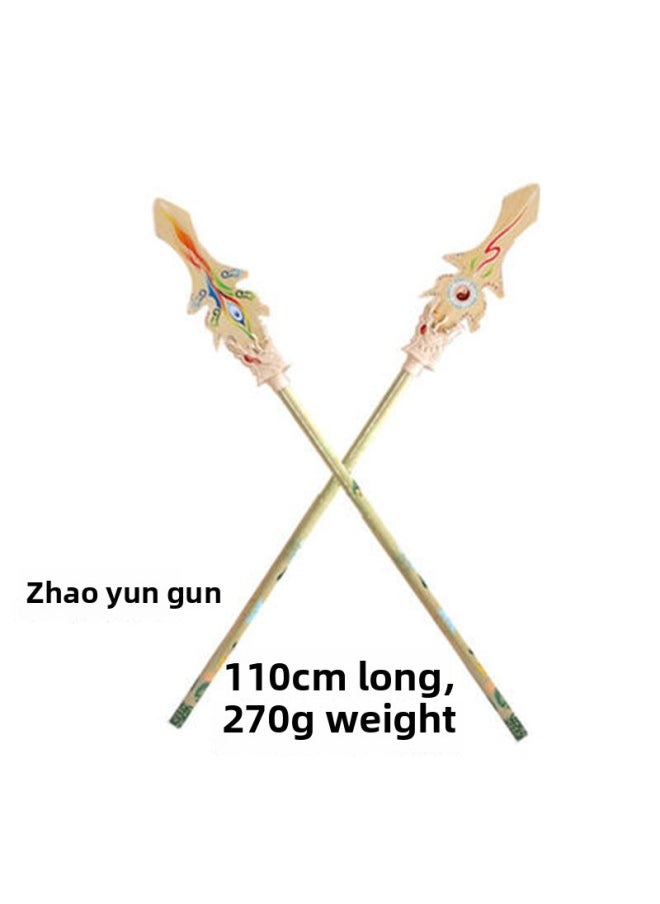 Generic - Scenic Area Qinglong Dao Temple Fair Children's Toys Street Stall Bamboo Swords Jade Swords Qinglong Bamboo Artifacts-Color:Zhao Yunqiang - Image 1