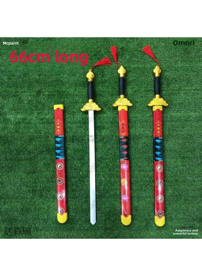 Generic - Scenic Area Qinglong Dao Temple Fair Children's Toys Street Stall Bamboo Swords Jade Swords Qinglong Bamboo Artifacts-Color:Zhao Yunqiang - Image 1