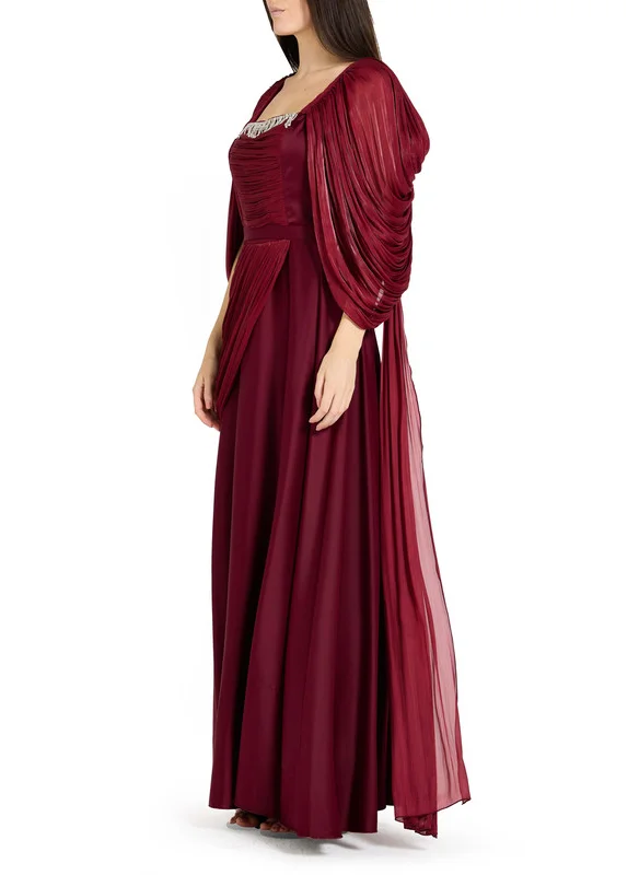 امري Draped Satin Long Dress
