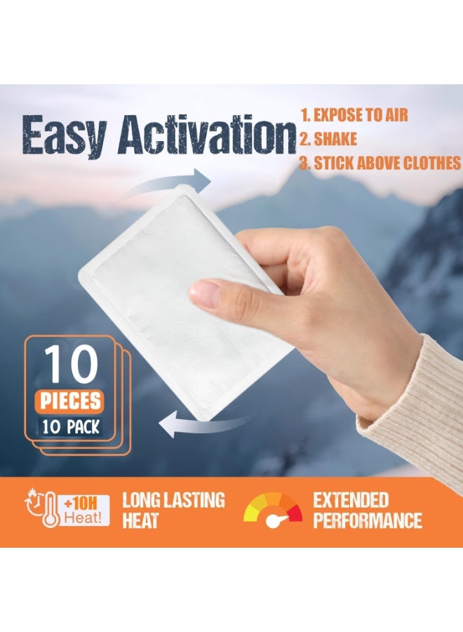 حزمة قيمة من دفئات اليد (10 قطع)، دفئات يد قابلة للاستخدام مرة واحدة، دفئات للجسم مع لاصق - لاصقة دفئة قابلة للاستخدام مرة واحدة تعمل بالهواء للرحلات، الأنشطة الخارجية، التزلج - Image 3