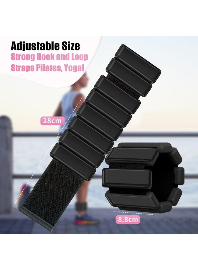 Relex 2PCS Pilates Wrist Weights, Wearable Strong Arm and Leg Weights, Adjustable Ankle Weights for Running, Yoga, Dance, Barre, Gym - Image 3