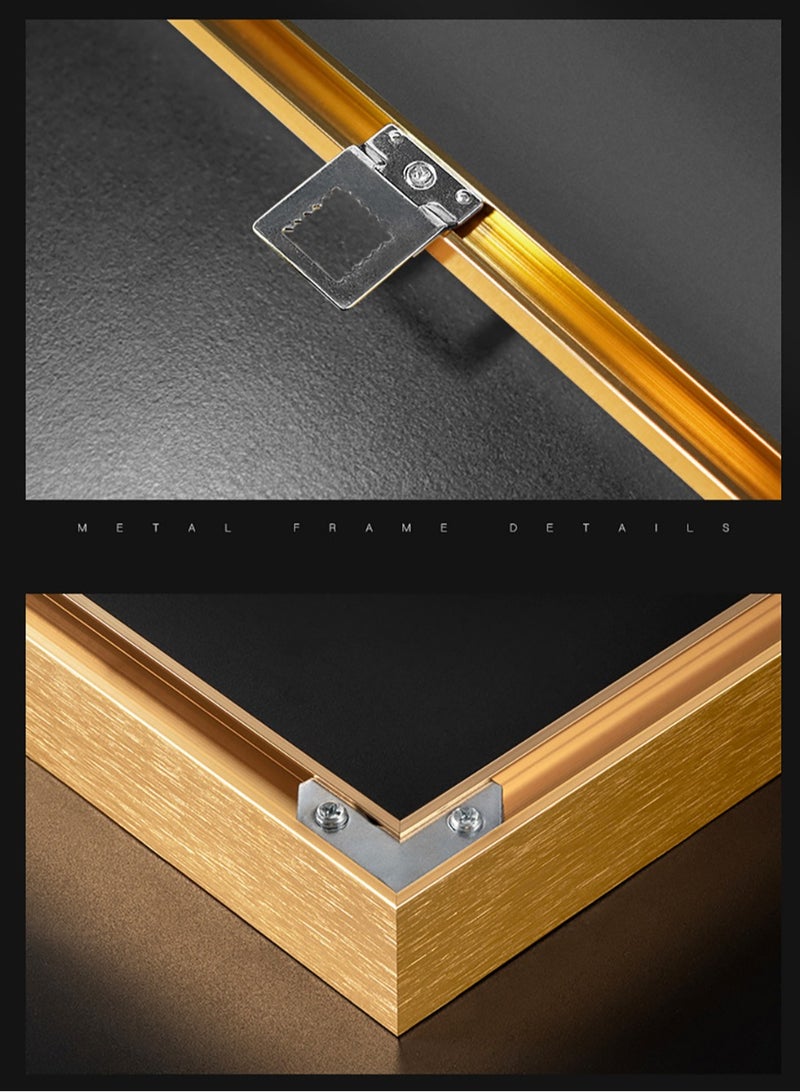 Merry Moments ملصق حصان أسود - عمل فني حصان - جمالية حديثة - فن جداري بسيط - فن جميل لتزيين المنزل والمكتب وغرفة المعيشة وفندق بوتيك - إطار باللون الذهبي 60x80 سم - Image 3