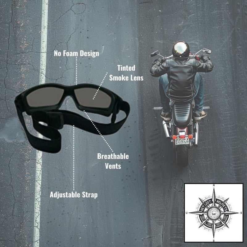 Get Lost Helmets Store Motorcycle Goggles For Men: Heavy-Duty Motorcycle Riding Goggles w/Hard Case, Cleaning Cloth, & Pouch - Image 3