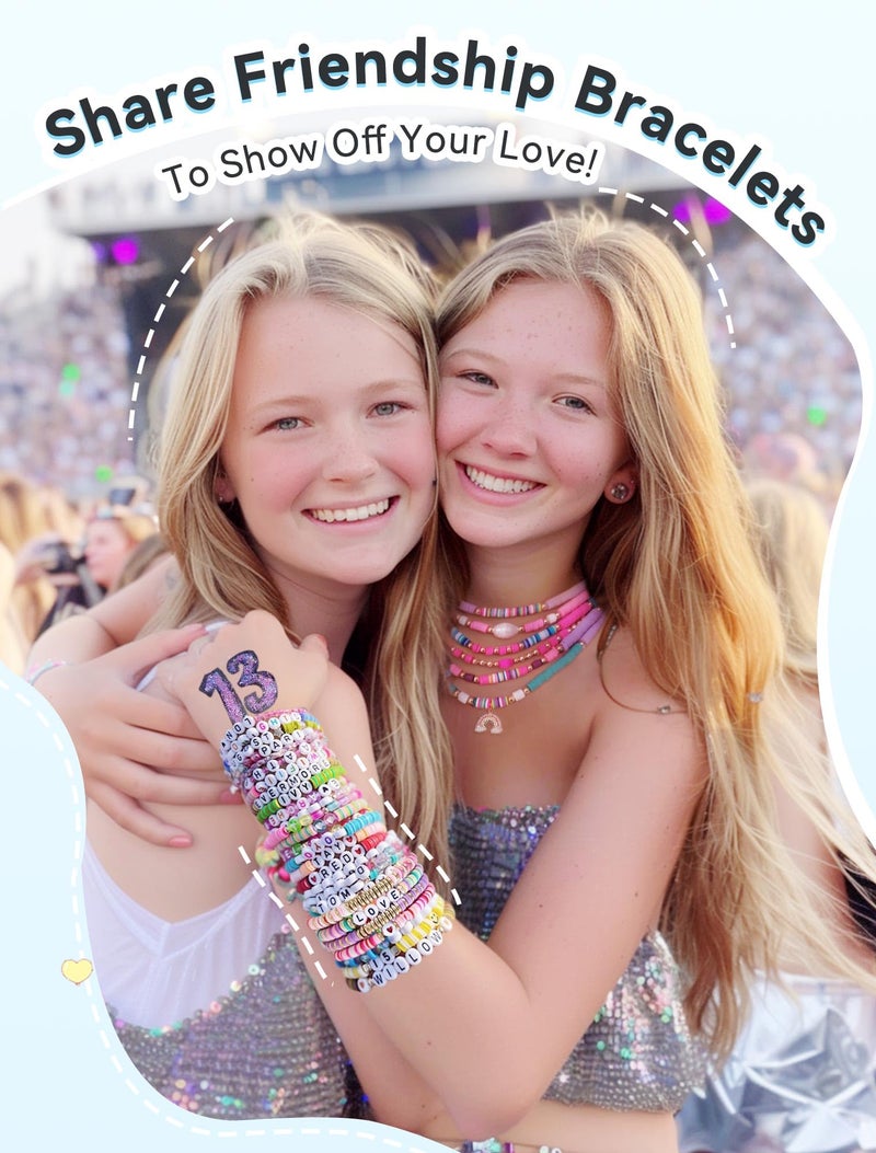 ARTDOT 5342 PCS Clay Beads for Friendship Bracelets Making Kit, 24 Rainbow Colors Jewelry Making Supplies Heishi Beads with Elastic String and Organizer Gifts - Image 2