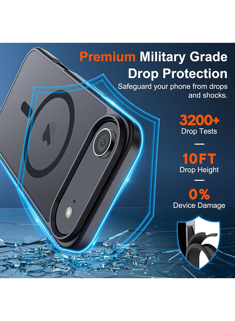 Case Up Case for Apple iPhone 17 Air Compatible with MagSafe & Military-Grade Protection, Magnetic Translucent Matte Shockproof Cover for iPhone 17 Air Black - Image 3