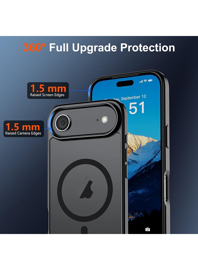 Case Up Case for Apple iPhone 17 Air Compatible with MagSafe & Military-Grade Protection, Magnetic Translucent Matte Shockproof Cover for iPhone 17 Air Black - Image 4
