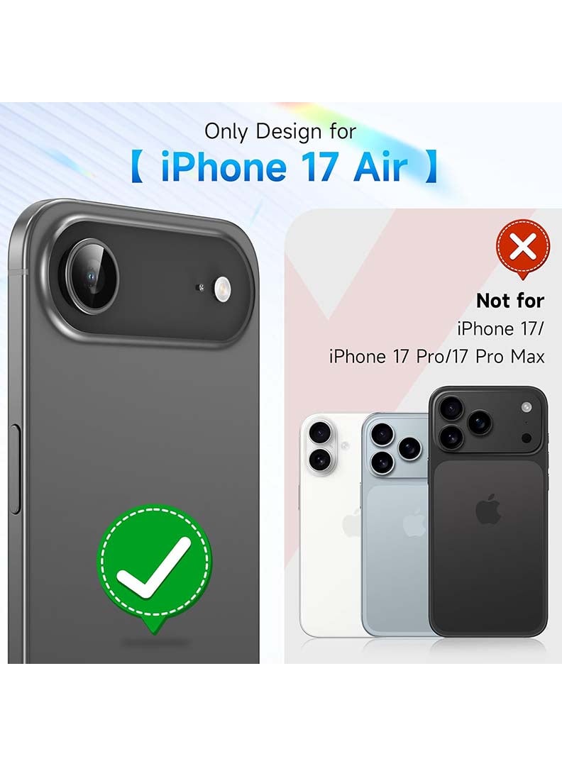 Case Up Case for Apple iPhone 17 Air Compatible with MagSafe & Military-Grade Protection, Magnetic Translucent Matte Shockproof Cover for iPhone 17 Air Black - Image 2