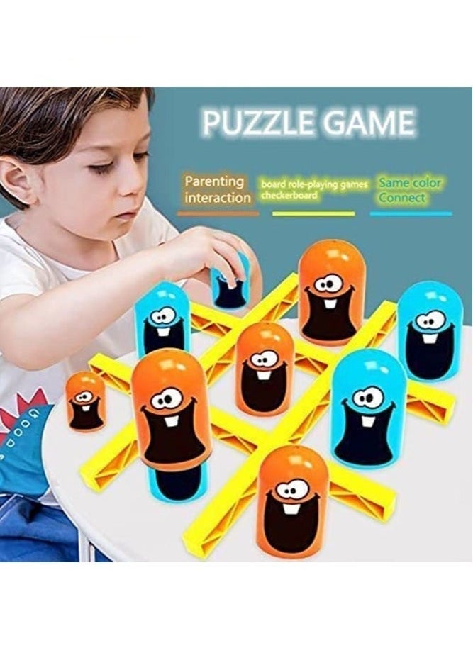 Beauenty Gobble Board Game, Tic Tac Toe Game Children's Educational Educational Puzzle Game Toy Toys, Parent-child Early Education Family Interactive Board Game Classic 3d Board Game - Image 5